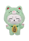 Mint Green Turbo Granny Lucky Cat Plush Pendant (15 cm) — SUNRISEPOP