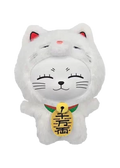 White Turbo Granny Lucky Cat Plush Pendant (15 cm) — SUNRISEPOP